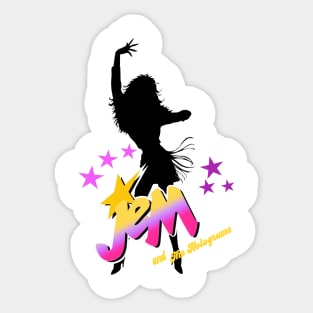 retro silhouette - jem and the hologram Sticker